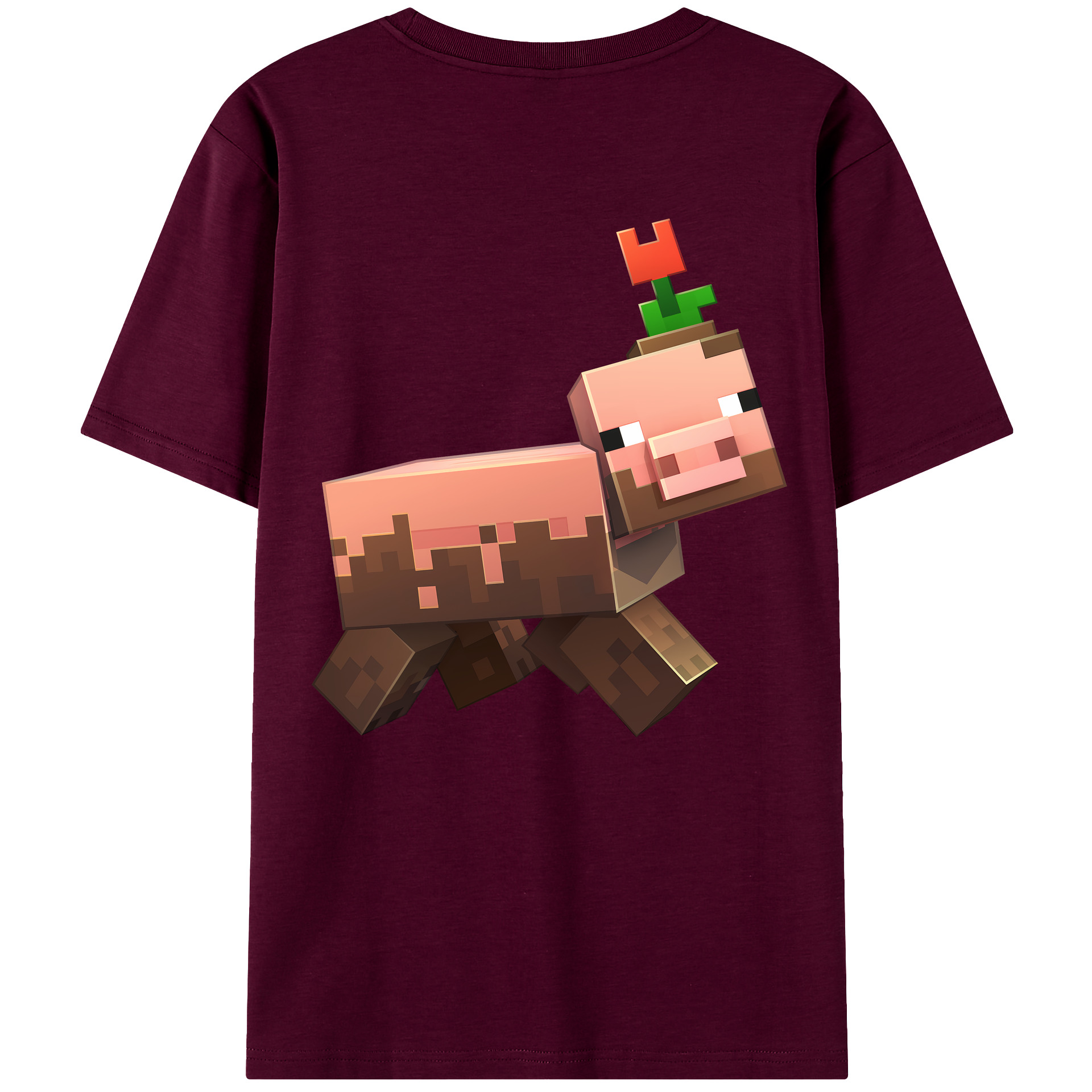 （画像用） マインクラフト ブロックの世界 Minecraft MC Block world レディース半袖Tシャツ(バックプリント)